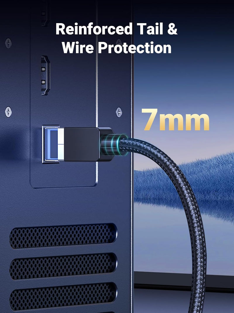 UGREEN Cat 8 Ethernet Cable 10FT, High Speed Braided 40Gbps 2000Mhz Network Cord Cat8 RJ45 Shielded Indoor Heavy Duty LAN Cables Compatible with Gaming PC PS5 PS4 PS3 Xbox Modem Router 10FT