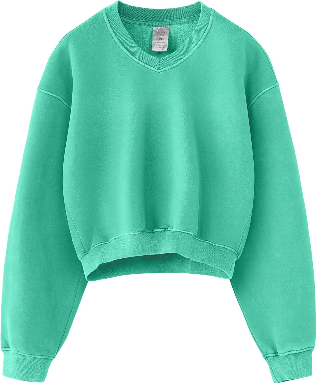 Hatant Sweatshirt for Women Acid Wash Athletic Hoodie Heritage Fleece V-neck Long Sleeve Hoodie Fleece Women Sweatshirt-25