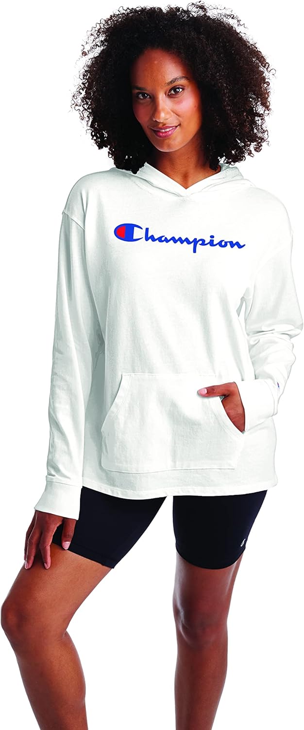 Champion Women’s Pullover Fleece Hoodie, Loose Fit, Midweight, Script Logo-23