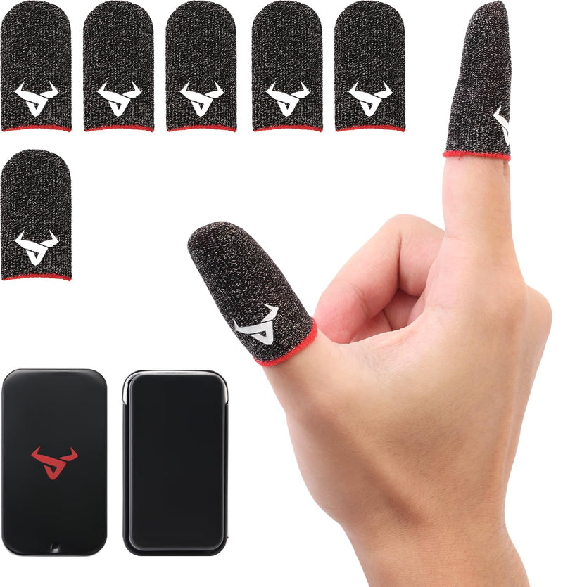 6 Pack Finger Sleeves for Gaming,Thumb Sleeves for Mobile Gaming,Anti Sweat,Ultra Thin Silver Fiber,Suitable for Most Gamers,Gaming Finger Gloves for PUBG COD Dedales,Covers