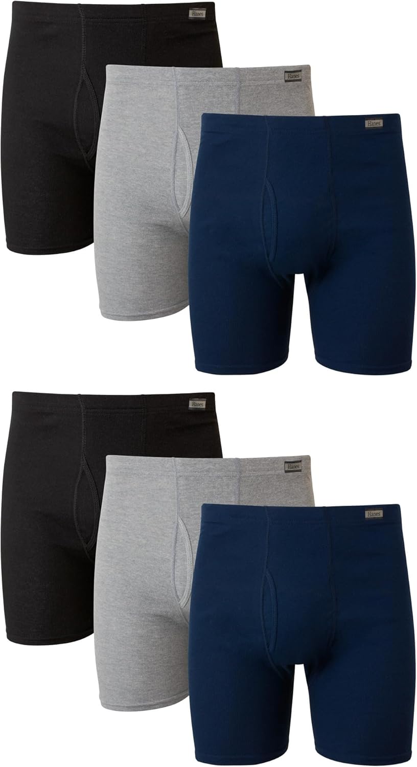 Hanes Men's Underwear Boxer Briefs Pack, Moisture-wicking Underwear for Men, Breathable, Cool & Breathable Cotton-1