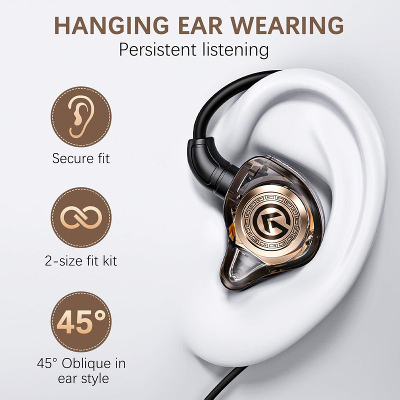in Ear Gaming Earbuds with mic, 3.5mm & Type-C Dual Version, 10mm Driver for HiFi Sound, in-Line Control,Deep Bass,Noise Isolating Fit for Xbox,PC, Phone, Switch, PS5(3.5mm)