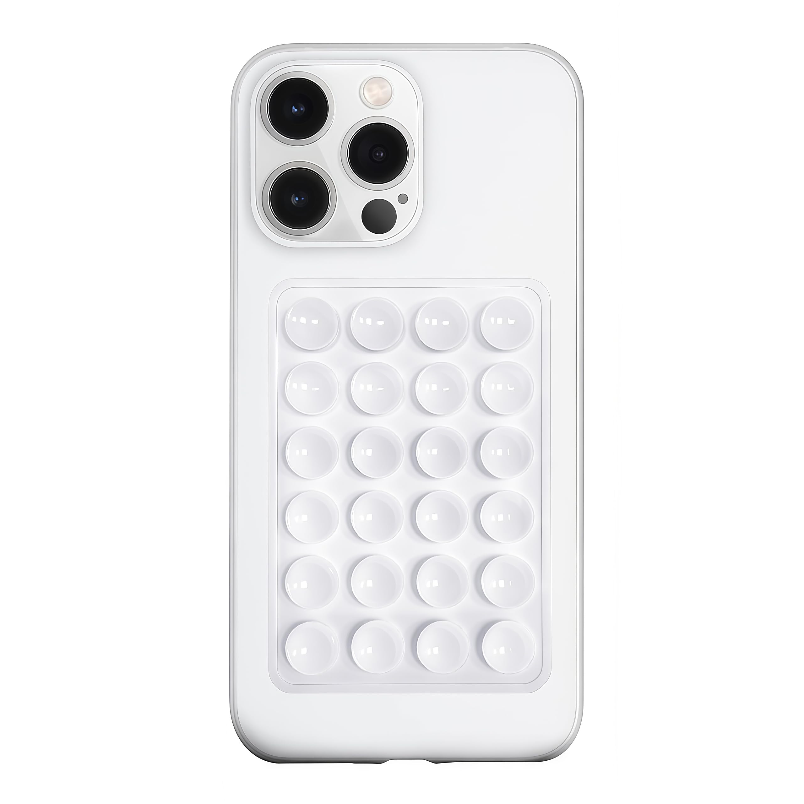 Silicone Suction Phone Case Mount, Silicon Adhesive Phone Accessory for Smartphones, Hands-Free Mirror Shower Phone Holder for Selfies, Tiktok Videos (Light Pink)