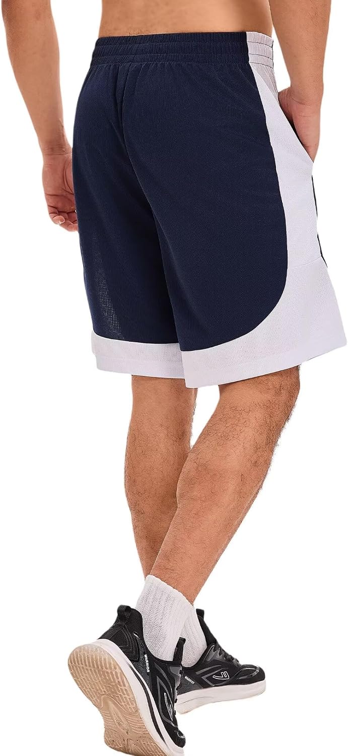 OYGSieg 6 Pack Mens Mesh Athletic Basketball Shorts Gym Shorts with Pockets, Quick Dry Workout Running Shorts Casual for Men