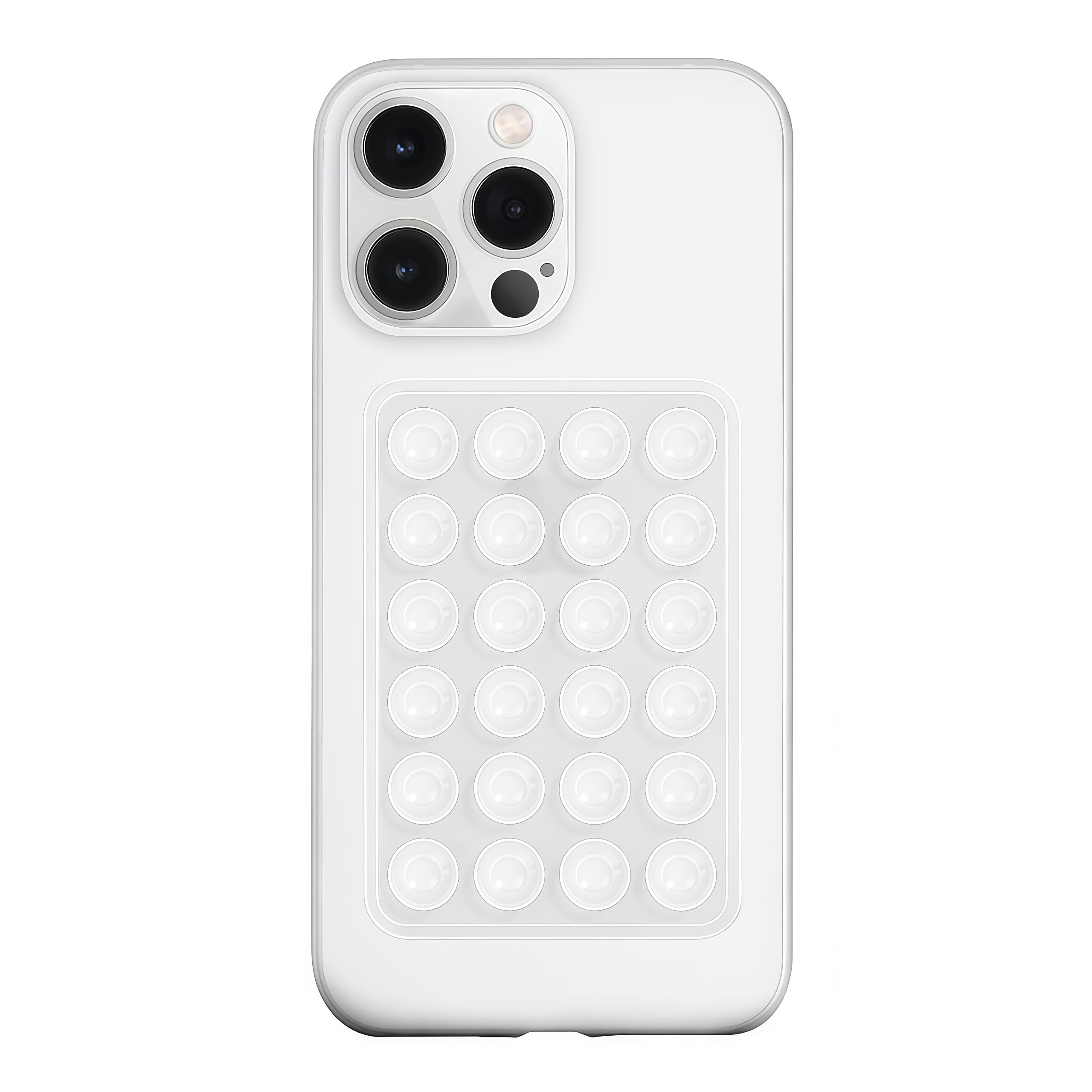 Silicone Suction Phone Case Mount, Silicon Adhesive Phone Accessory for Smartphones, Hands-Free Mirror Shower Phone Holder for Selfies, Tiktok Videos (Light Pink)