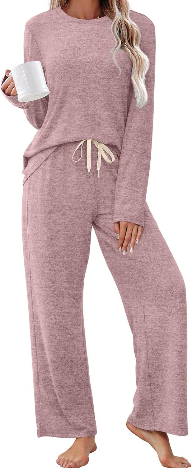 SAMPEEL Pajamas for Women Set Comfy Lounge Sets Two Piece Long Sleeve Cute Pjs Soft Sleepwear Winter Clothing-21