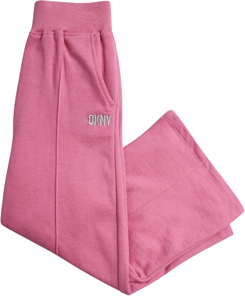 DKNY Girls Tracksuit Set - 2 Piece Cozy Soft Sherpa Fur Pullover Hoodie and Cargo Joggers Sweatpants Girls Sweatsuit Set