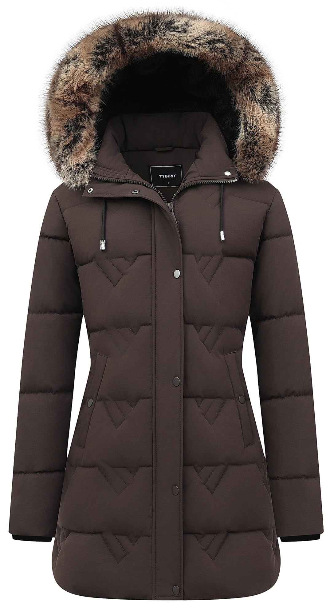Women's Winter Coat Waterproof Long Insulated Parka with Detachable Hood-3