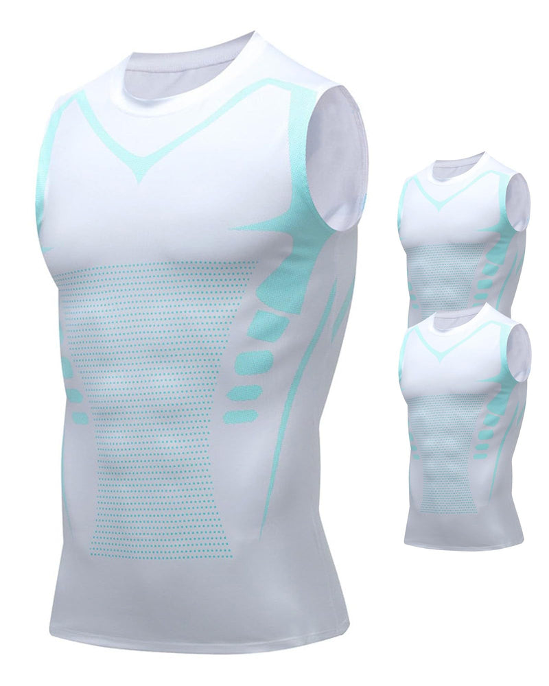 Compression Shirt Men Slimming Body Shaper Vest Crewneck Workout Shirts Tummy Control Undershirts-26