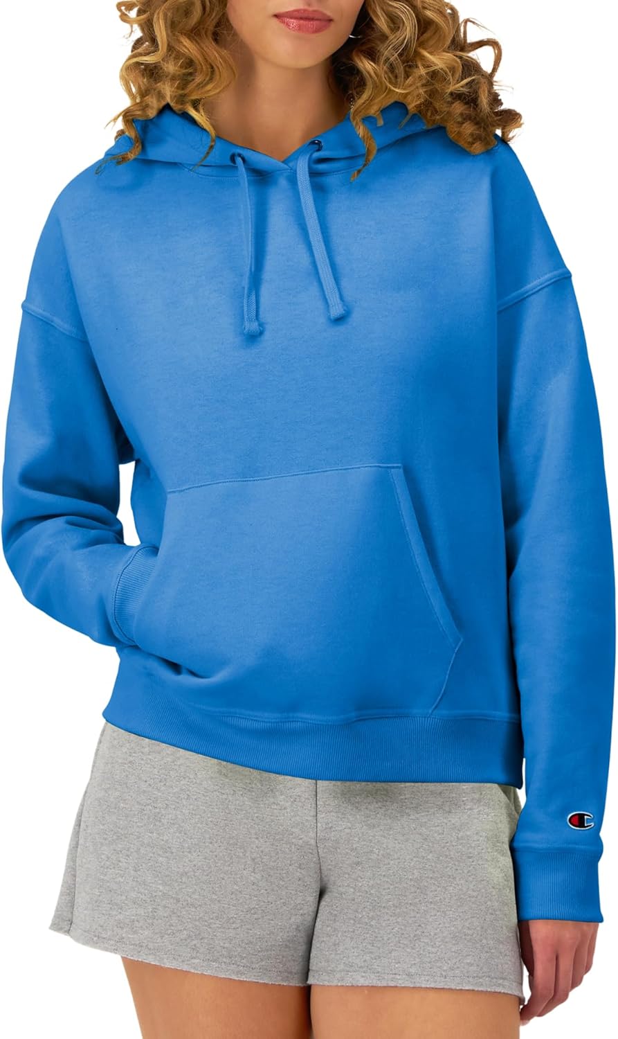 Champion Women’s Pullover Fleece Hoodie, Loose Fit, Midweight, Script Logo-56