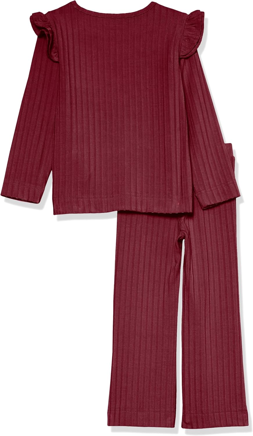 Amazon Essentials Girls and Toddlers' Wide-Rib Outfit Set, Pack of 2