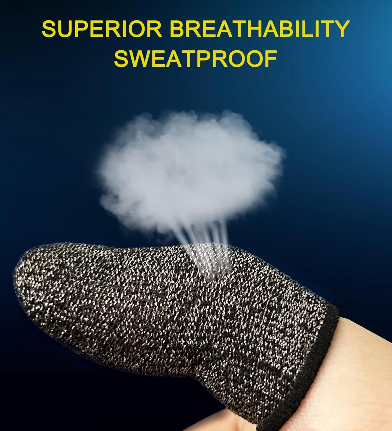 2025 Upgrade: Longer Size Silver Fiber Professional Finger Sleeves for Mobile Gaming–No More Slipping, Maximum Touch Sensitivity, Anti-Sweat, Fits All Touchscreen Devices, 10 Pack (M)