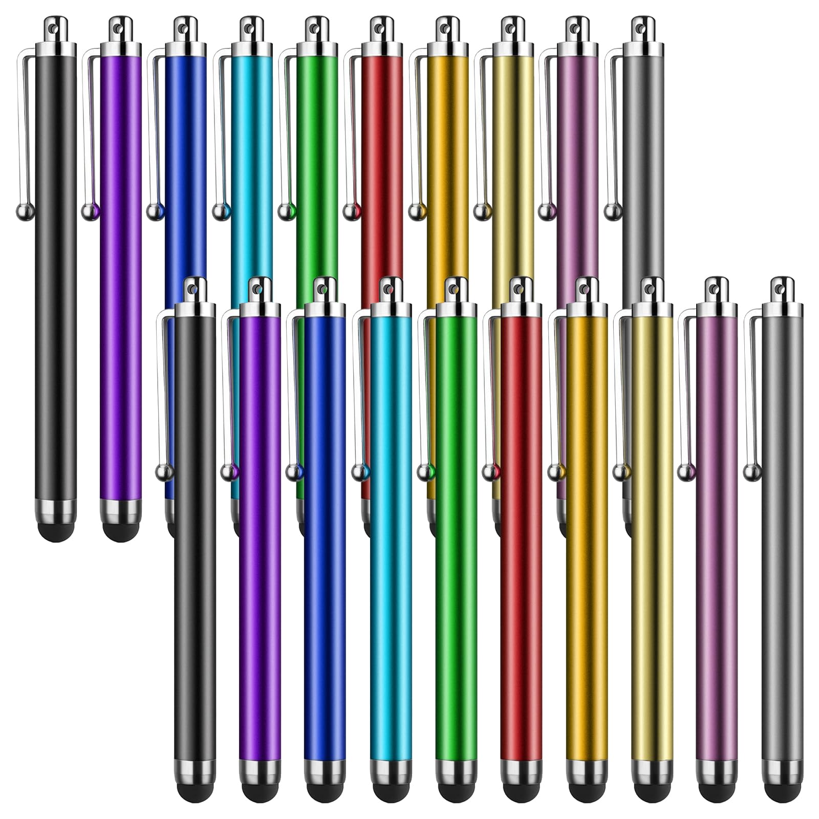 Stylus Pen [10 Pack] Universal Capacitive Touch Screen Pens for Tablets, iPad mini, iPad Pro, iPad Air, Smartphones, Samsung Galaxy - Multiple Colors