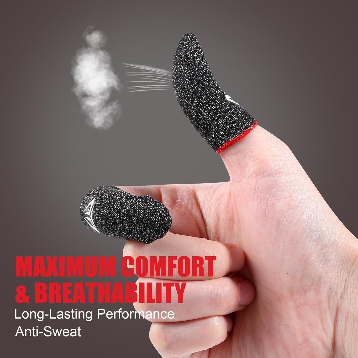 6 Pieces Gaming Finger Sleeves Anti Sweat Gaming Thumb Sleeve Silver Fiber Thin Mobile Finger Protectors Smooth Feel Gamer Gloves Accessories for Most Touchscreen Devices Tablet Phone