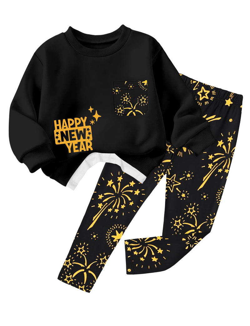 NAPU Little Girls Clothes 2Pcs Girls Outfits Pullover Sweatsuit Patchwork Striped Leggings Pants Set Fall Winter Clothes 2-8Y-31