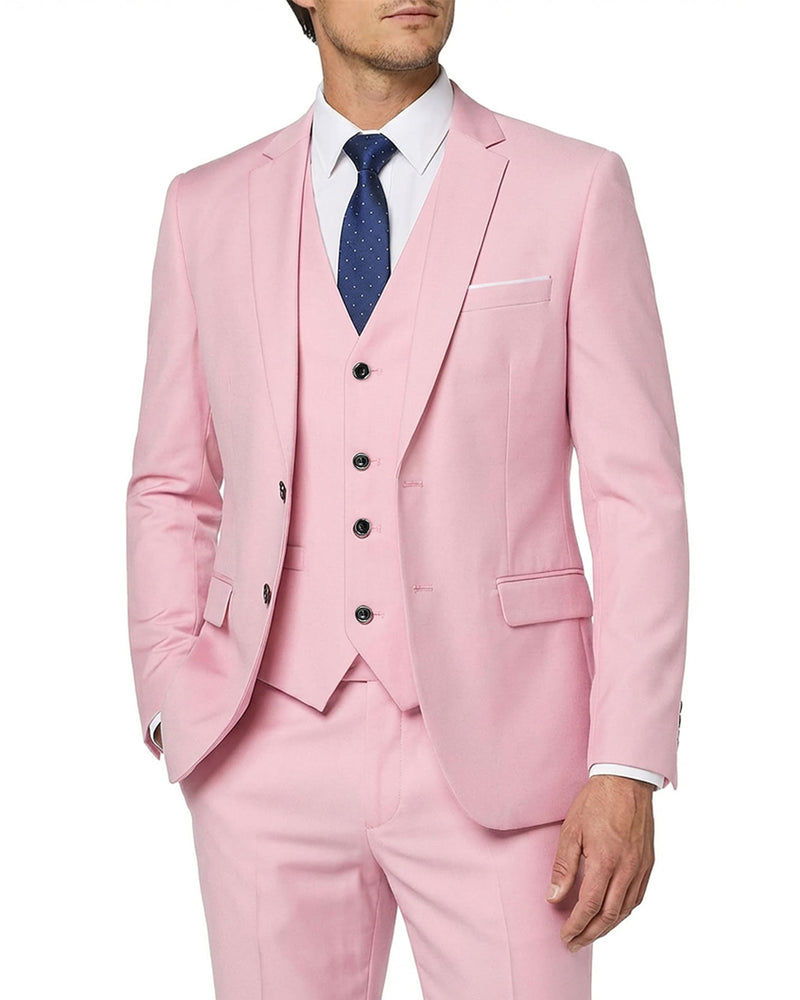 MY'S Men's 3 Piece Slim Fit Suit Set with Tie, 2 Button Blazer Jacket Vest & Pants, Business Wedding Party Prom Suit for Men-15