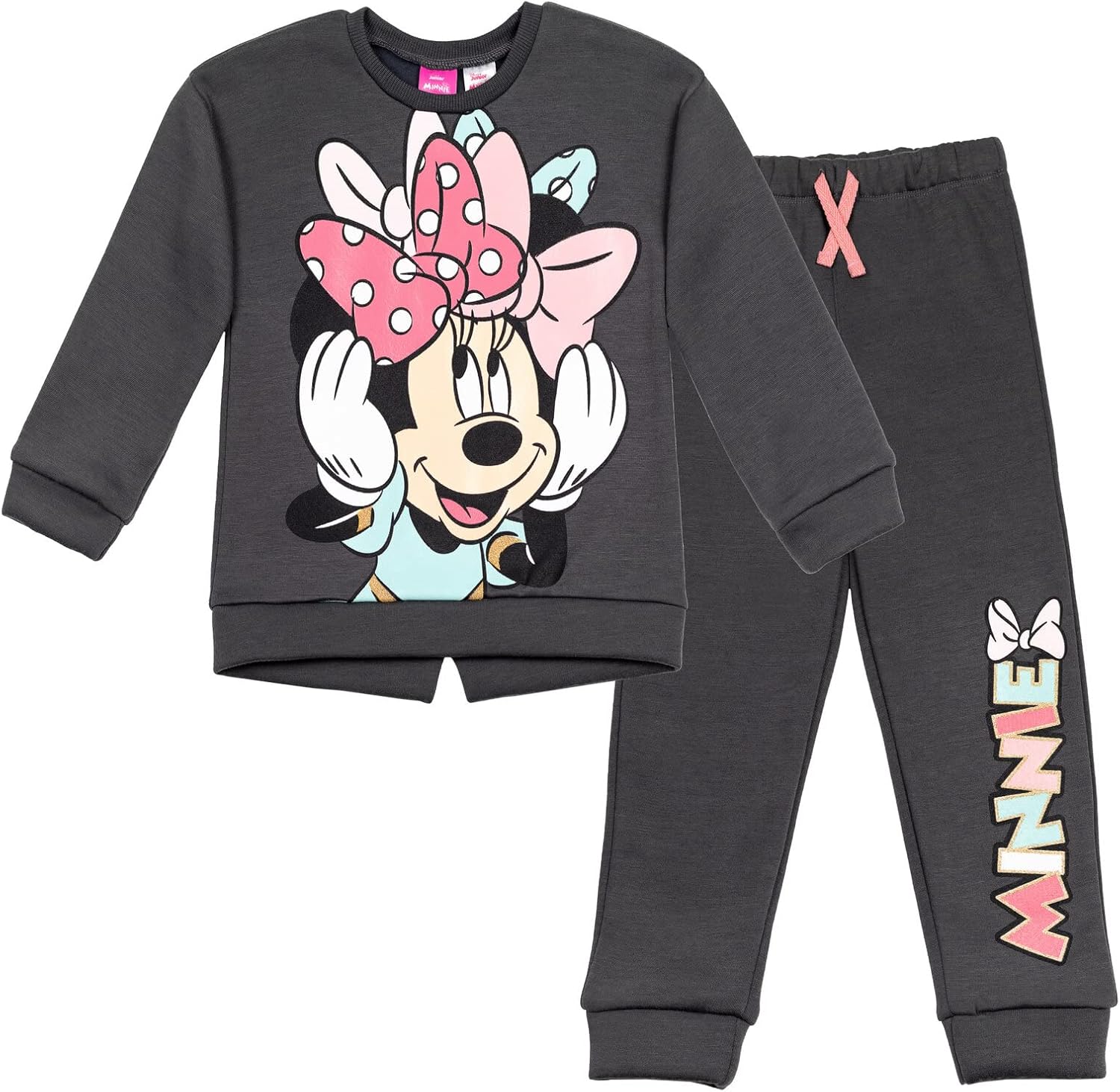 Disney Minnie Mouse Fleece Sweatshirt and Pants Outfit Set Newborn to Big Kid Sizes (Newborn - 14-16)