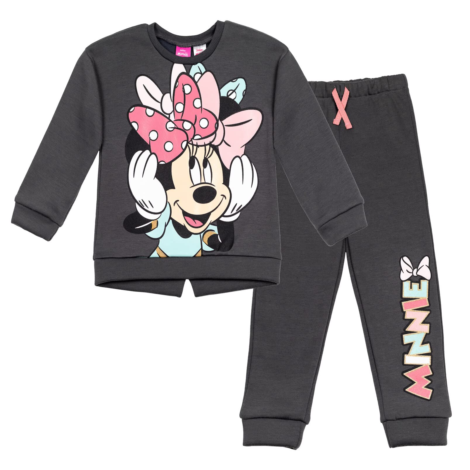 Disney Minnie Mouse Fleece Sweatshirt and Pants Outfit Set Newborn to Big Kid Sizes (Newborn - 14-16)