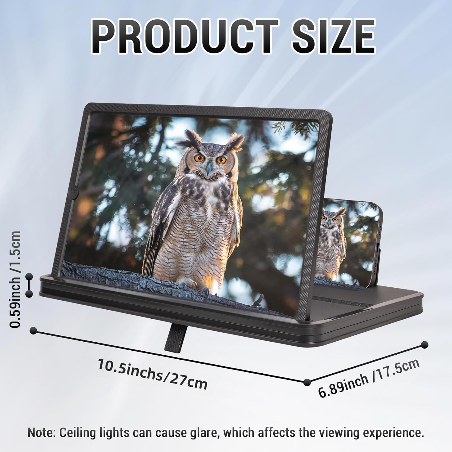 14" Phone Screen Magnifier, 2026 New 2-in-1 3D HD Portable Projector Screen, Vertical & Horizontal Switch for Movies, Gaming & Live Streaming