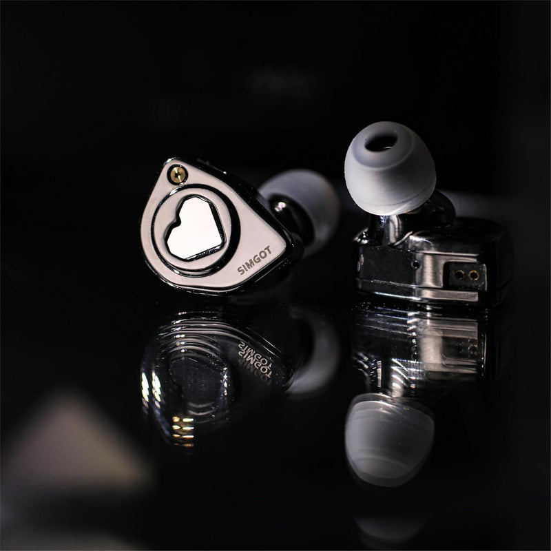 Linsoul SIMGOT EW300 1DD+1Planar+1PZT Hybrid Driver in Ear Monitor, Wired Earbuds IEM, Gaming Earbuds with Detachable Nozzles, Silver-Plated OFC IEM Cable for Audiophile Musician (Standard Edition)