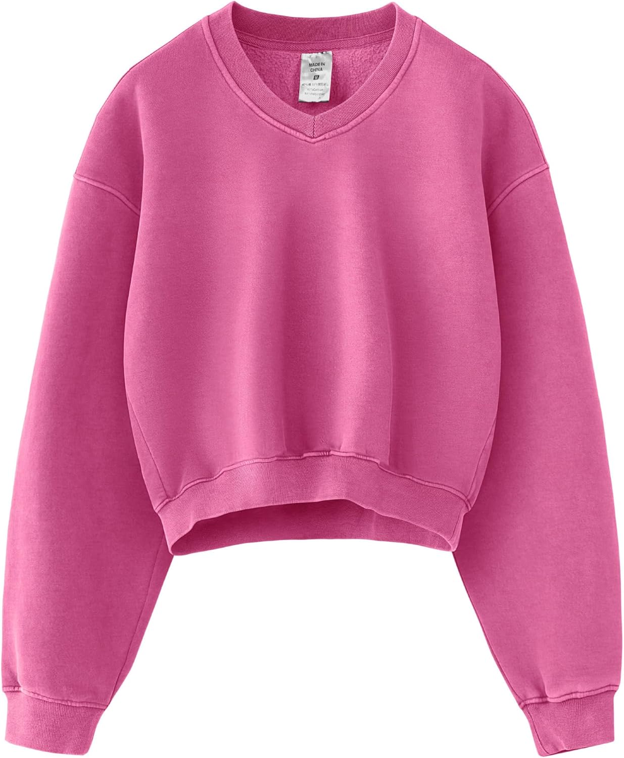 Hatant Sweatshirt for Women Acid Wash Athletic Hoodie Heritage Fleece V-neck Long Sleeve Hoodie Fleece Women Sweatshirt-82