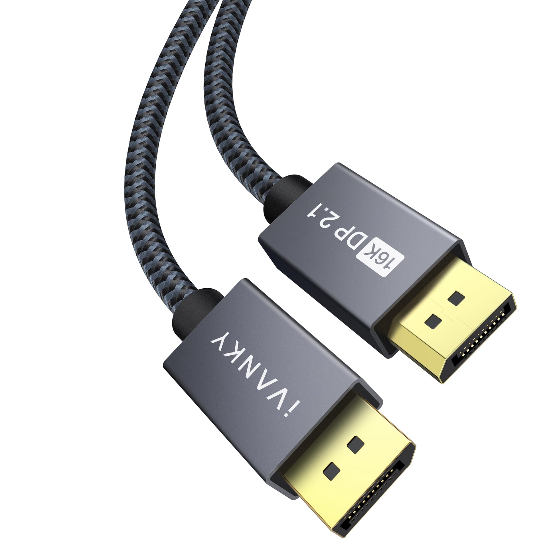 IVANKY 80Gbps Displayport Cable 2.1, 16K DP Cord [16K@60Hz,8K@120Hz,4K@240Hz], Display Port 2.1 Cable Support HDR10, HDCP, DSC 1.2a, for 5090,7900Graphics/PC/TV/Gaming Monitor, 6.6FT