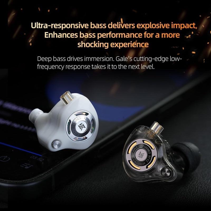 KZ Gale Wired Earbuds with Microphone, HiFi Deep Bass Comfort-Fit Ear Buds for Gaming, Super-Linear Driver IEM for Gaming, Compatible for PC, PS5, PS4, Nintendo, Switch, Steam Deck (3.5, White)