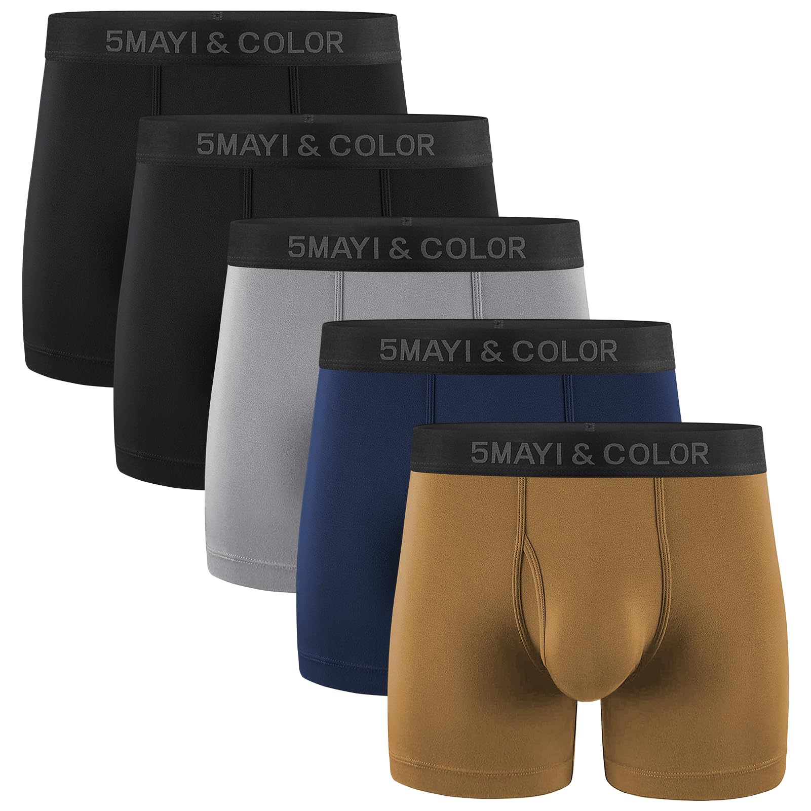 5Mayi Men's Underwear Boxer Briefs Cotton Regular Long Mens Boxer Briefs Underwear Men Pack S M L XL XXL-25
