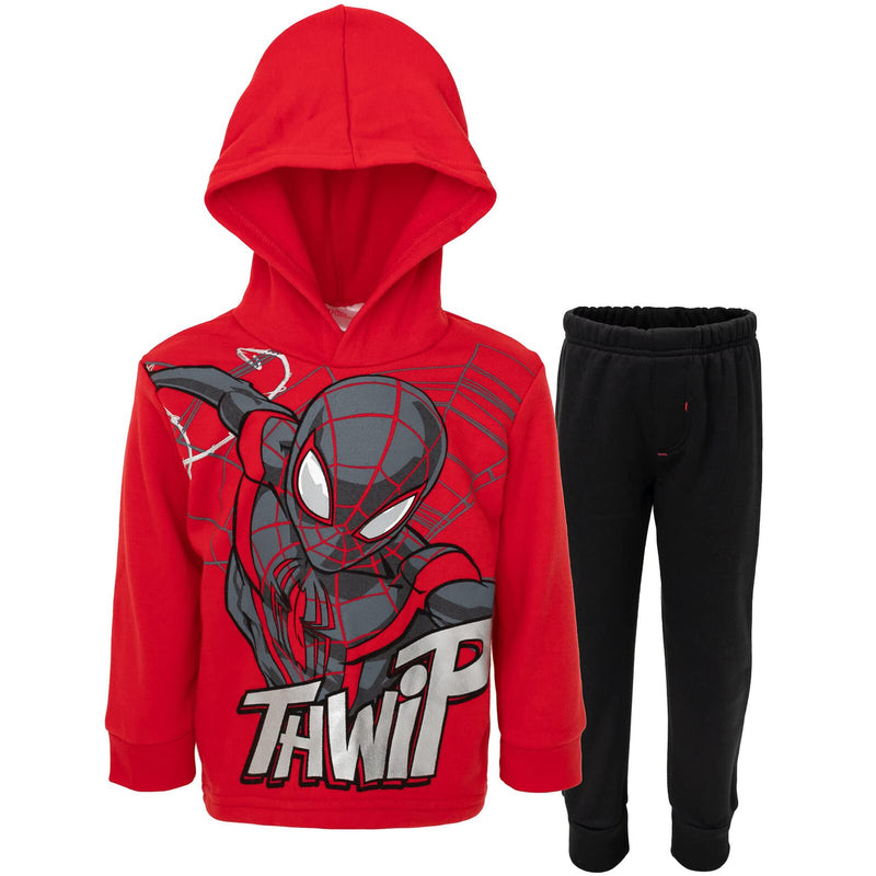 Marvel Avengers Spider-Man Fleece Pullover Hoodie and Jogger Pants Outfit Set Toddler to Big Kid Sizes (2T - 18-20)