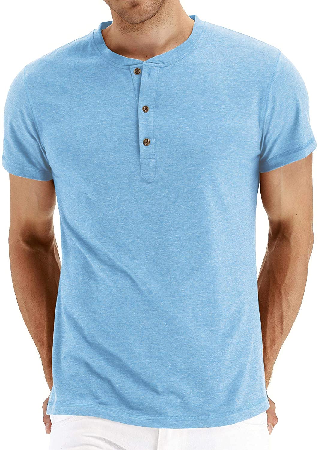 Sailwind Mens Henley Short Sleeve T-Shirt Cotton Casual Shirt
