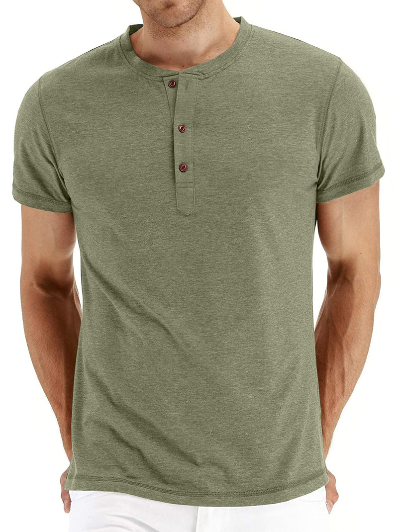 Sailwind Mens Henley Short Sleeve T-Shirt Cotton Casual Shirt
