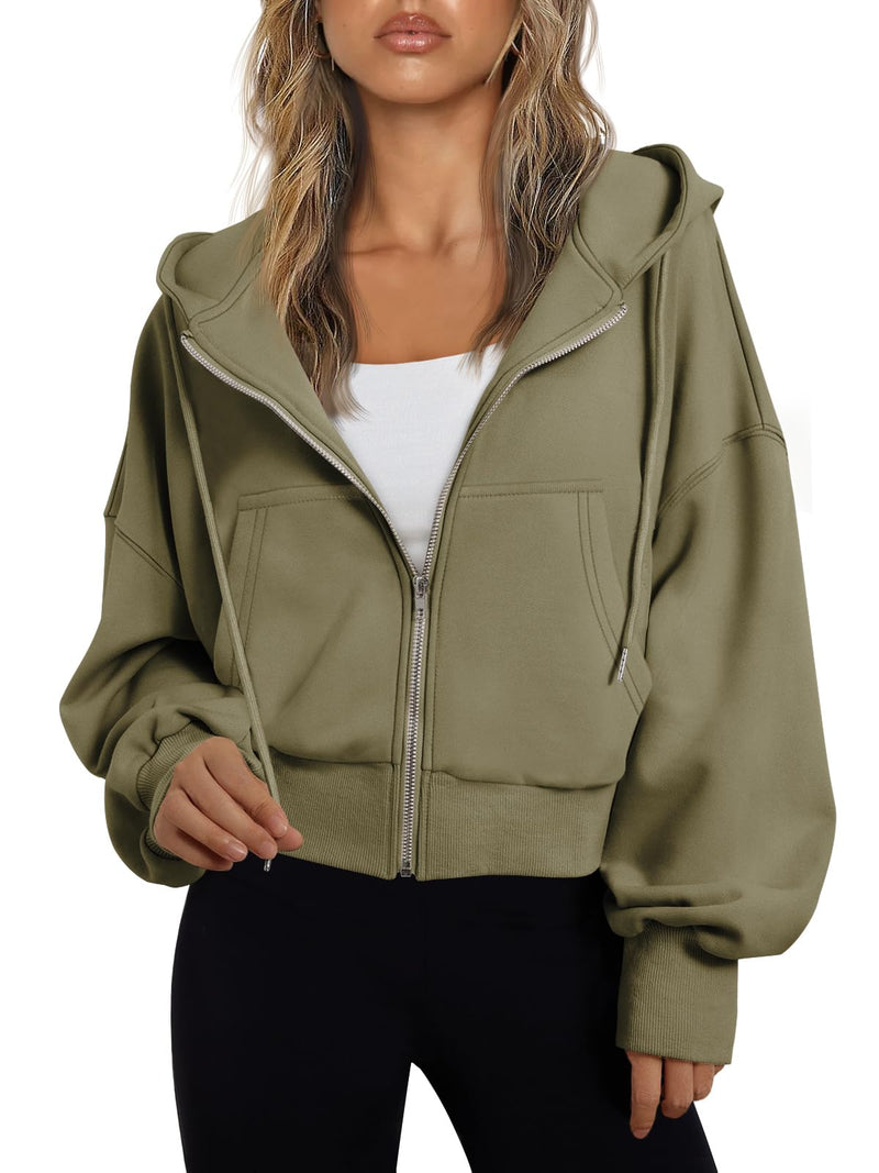 Trendy Queen Hoodies for Women Full Zip Up Cropped Sweatshirts Jackets Casual Comfy Gym Tops Fall Outfits Winter Clothes 2026-59