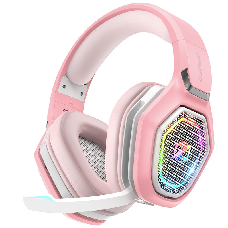 Ozeino 2.4GHz Wireless Gaming Headset for PC, Ps5, Ps4 - Lossless Audio USB & Type-C Ultra Stable Gaming Headphones with Flip Microphone, 40-Hr Battery Gamer Headset for Switch, Laptop, Mobile, Mac