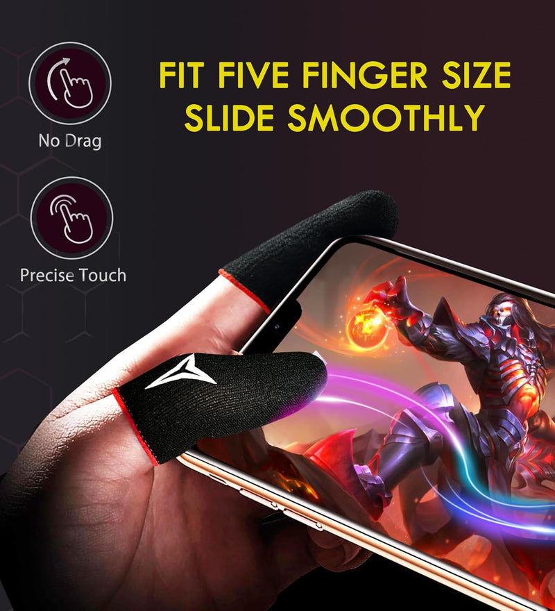 Professional Mobile Gaming Finger Sleeves with a Slide Box,No More Slipping,Longer Size for 5 Fingers, High Sensitivity,Anti-Sweat,Anti-Slip Finger Gaming Gloves Fits All Touchscreen Devices,6 Pack