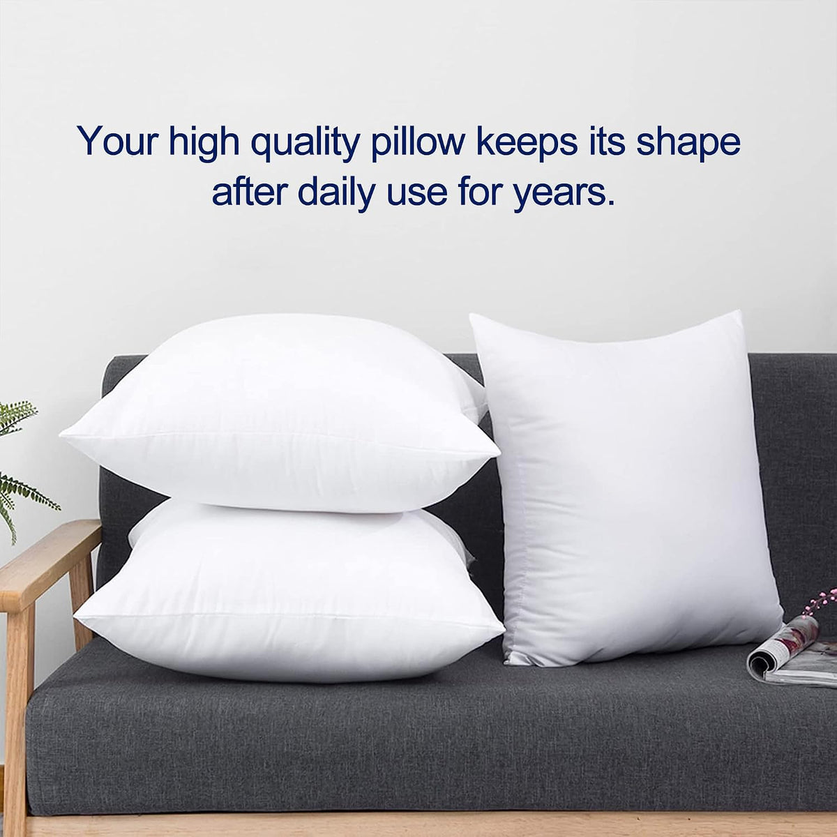 HITO 12x20 Pillow Inserts (Set of 2)- 100% Cotton Covering Down Alternative Throw Pillows White for Couch Bed Sofa