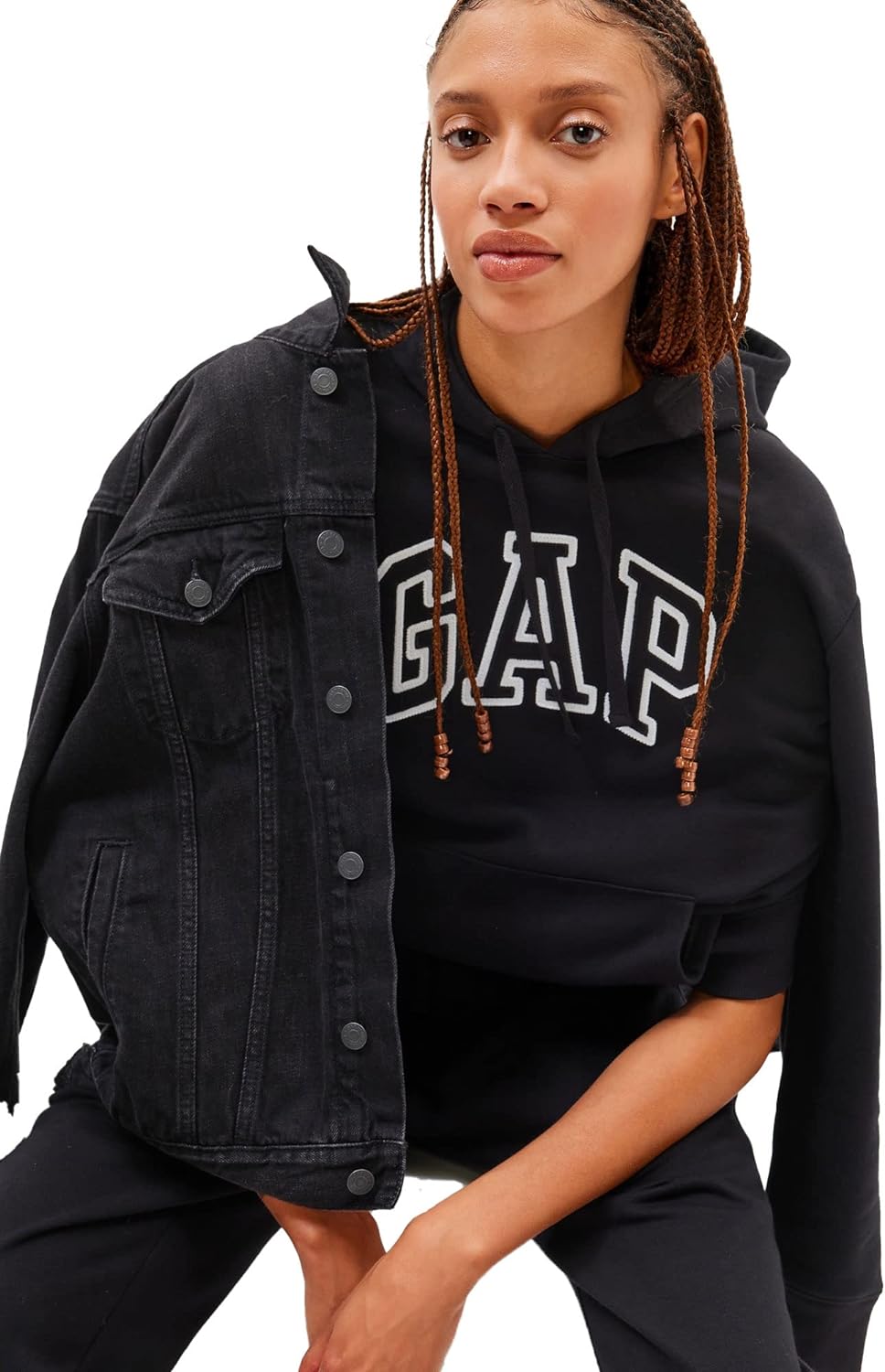 GAP Women's Logo Hoodie Hooded Pull-on Sweatshirt-33