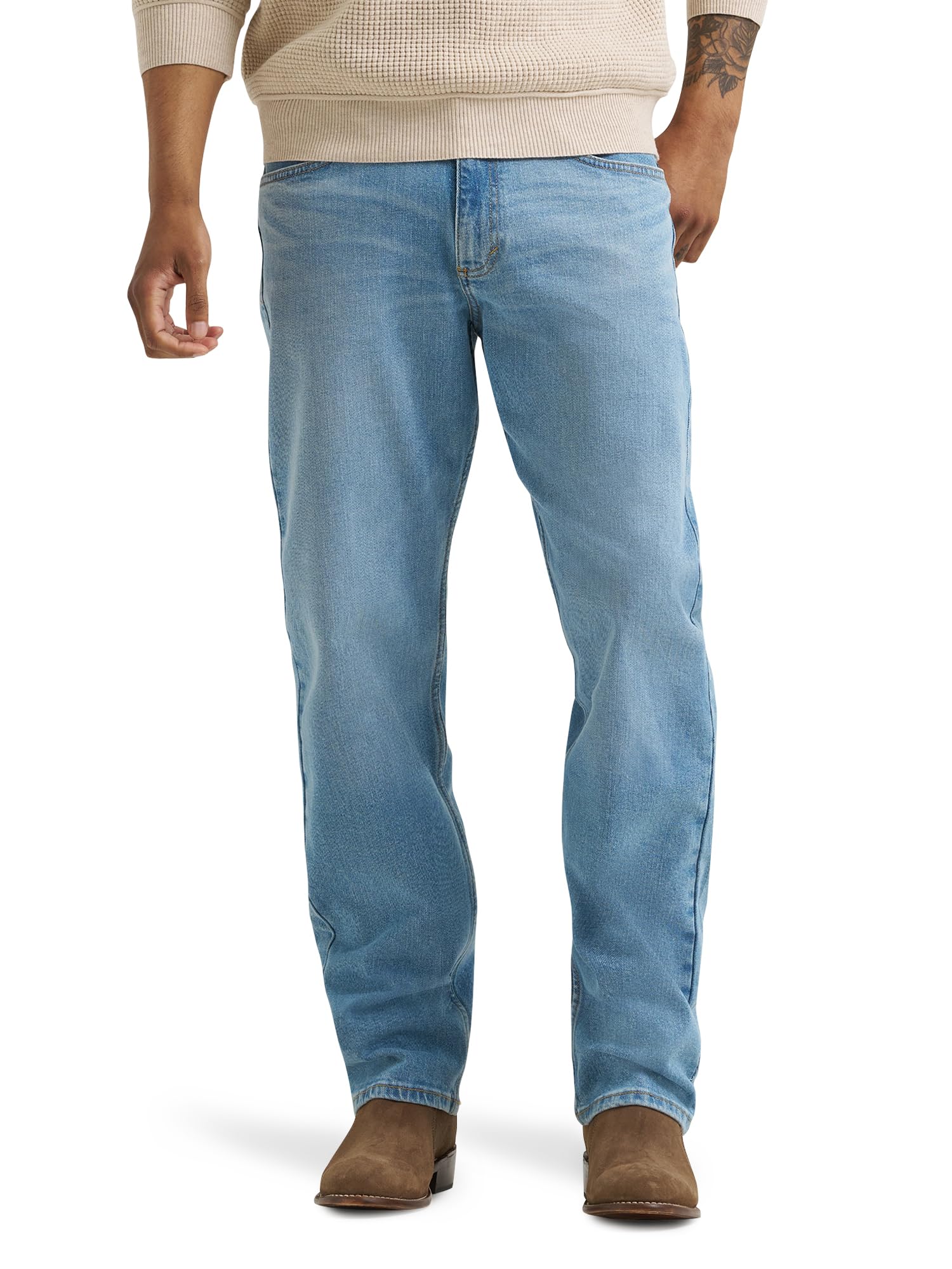 Wrangler Mens Men's Free-to-Stretch Relaxed Fit Jean-29