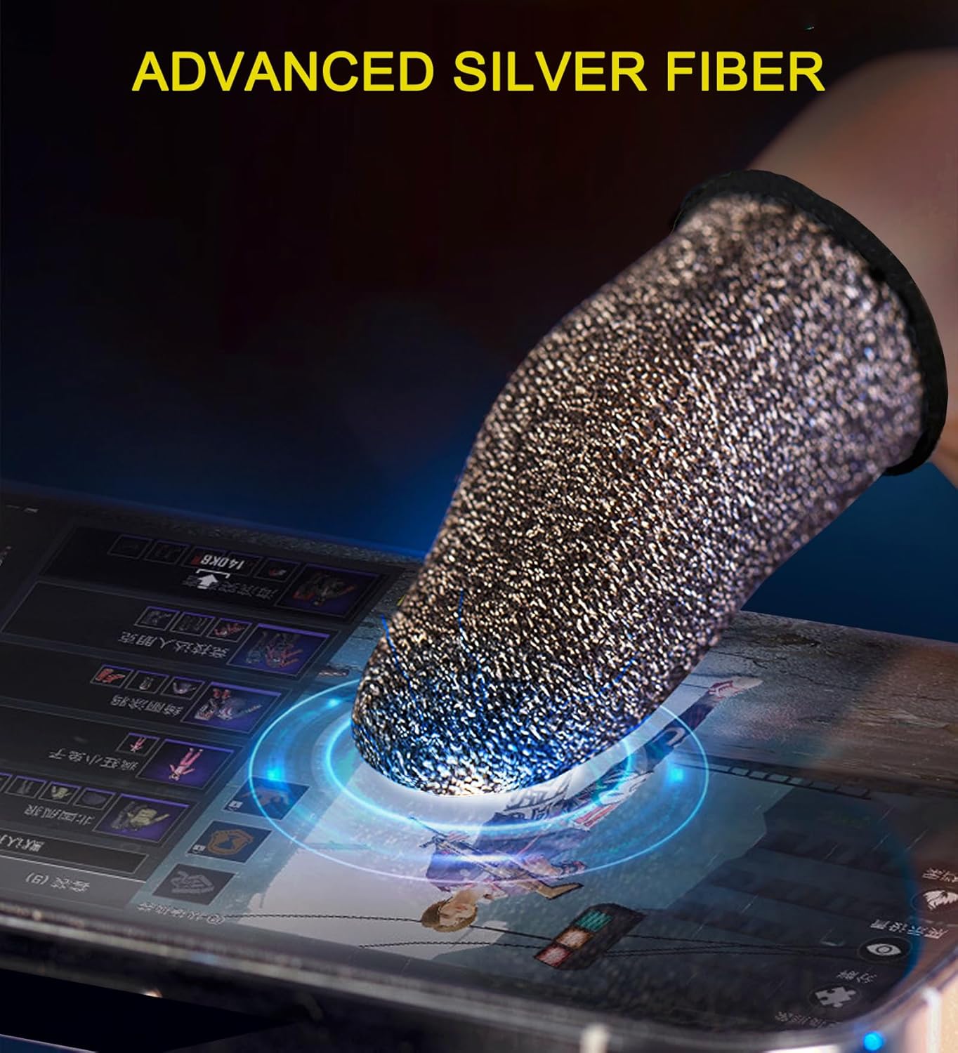2025 Upgrade: Longer Size Silver Fiber Professional Finger Sleeves for Mobile Gaming–No More Slipping, Maximum Touch Sensitivity, Anti-Sweat, Fits All Touchscreen Devices, 10 Pack (M)