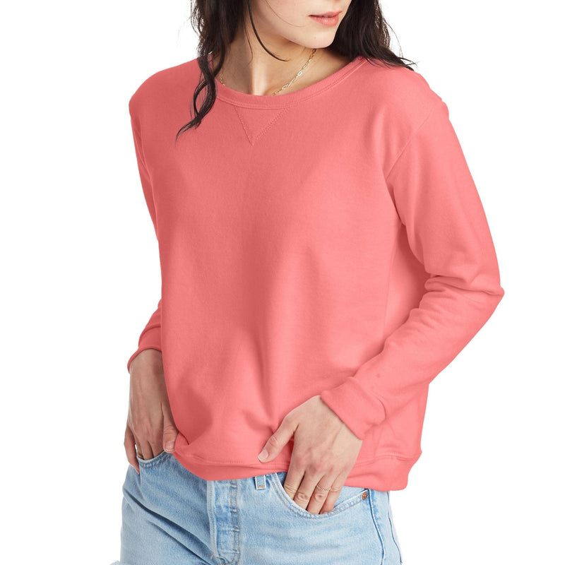 Hanes womens Crewneck Sweatshirt, Ecosmart Fleece Pullover With V-notch, Sweatshirt for Women-18