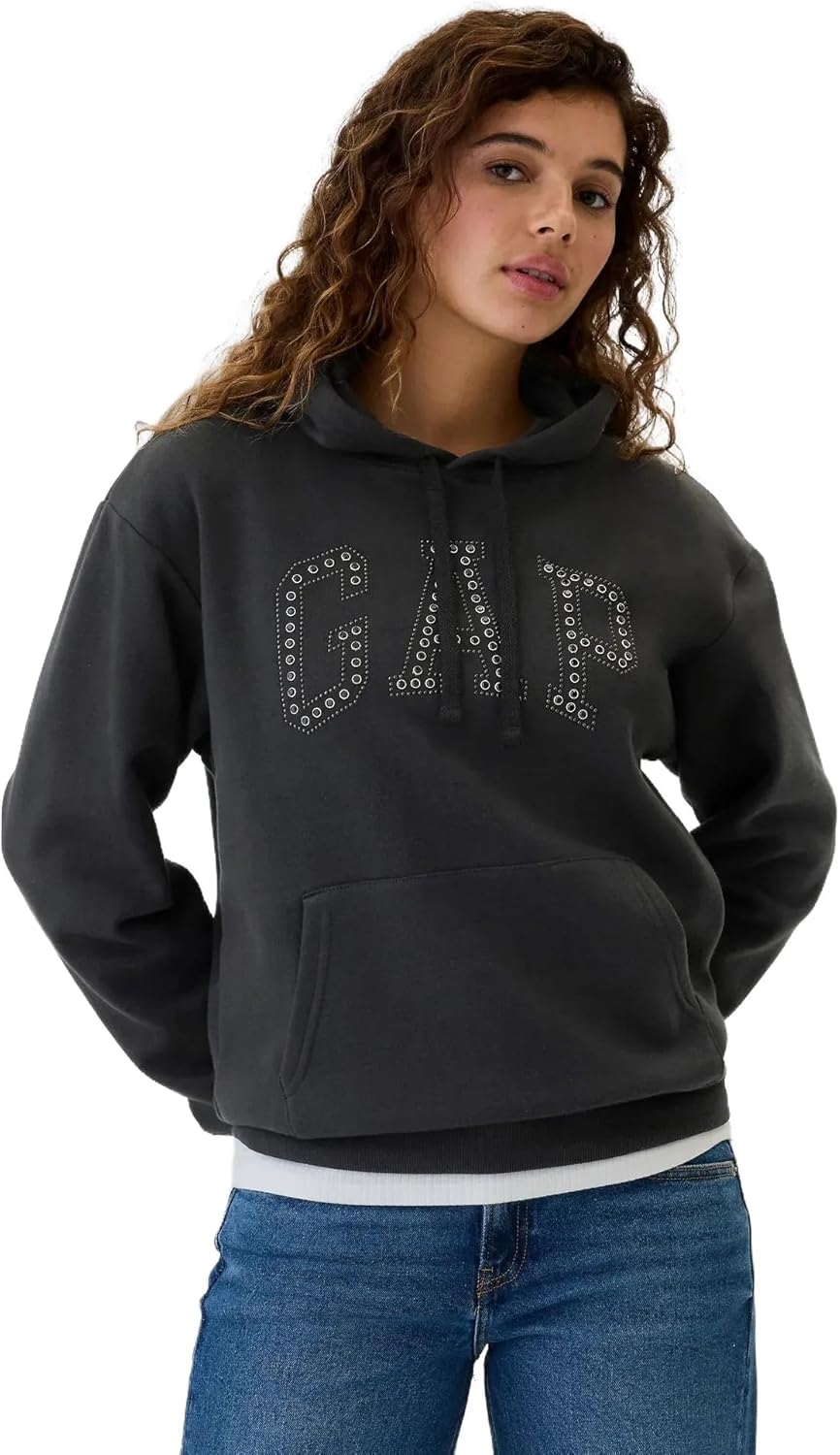 GAP Women's Logo Hoodie Hooded Pull-on Sweatshirt-42