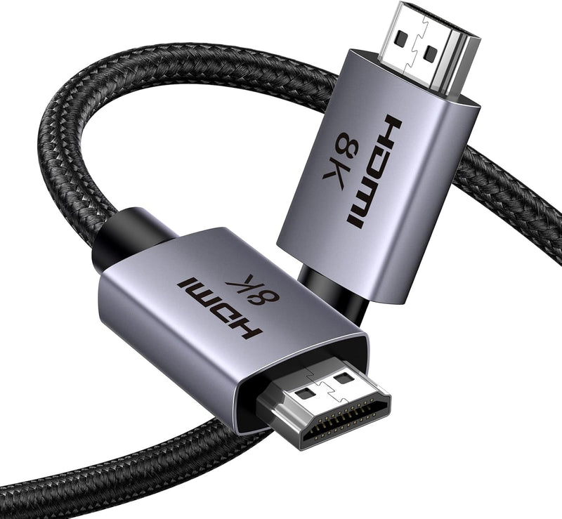 UGREEN 8K HDMI 2.1 Cable 48Gbps 6.6FT, Certified Ultra High Speed HDMI Cord Aluminum, 4K@240Hz 120Hz 10K 8K@60Hz, HDCP 2.2&2.3, eARC HDR 10 Dolby Compatible with PS5/Blu-ray/Roku TV/Switch 2/Mac mini