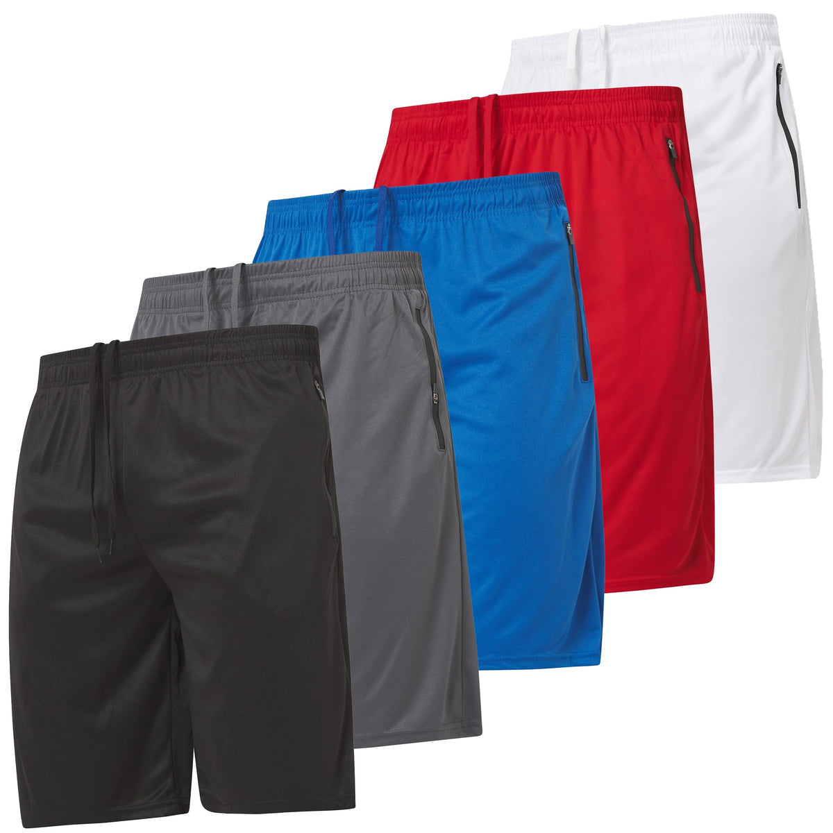 Ultra Performance Mens 5 Pack Athletic Running Shorts, Loose fit Basketball Gym Workout Shorts for Men with Zippered Pockets
