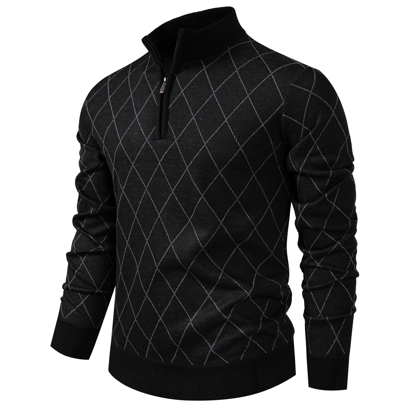 Mylldey 1/4 Zip Pullover Mens Sweaters Lightweight Pullover Soft Men's Knit Long Sleeve Sweater