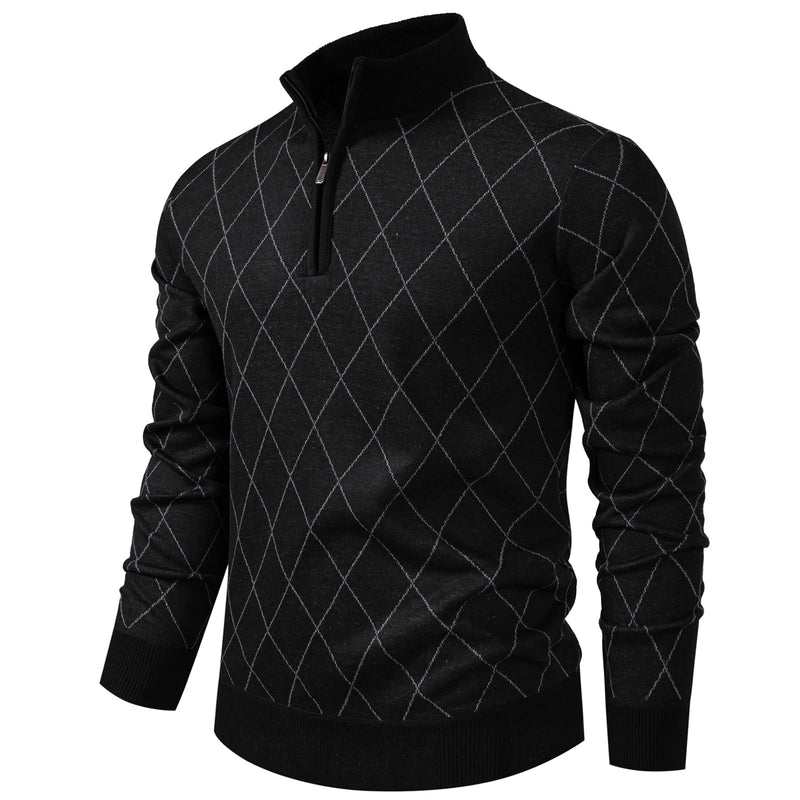 Mylldey 1/4 Zip Pullover Mens Sweaters Lightweight Pullover Soft Men's Knit Long Sleeve Sweater-5