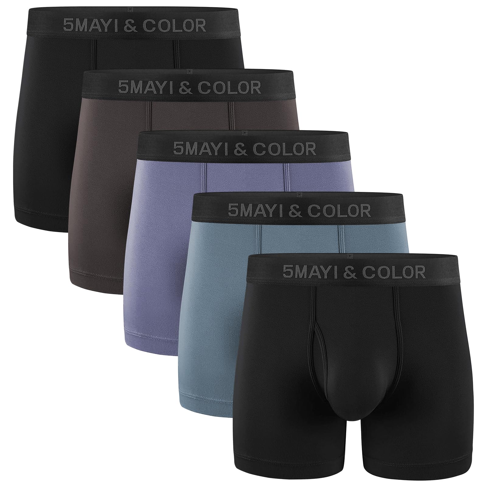 5Mayi Men's Underwear Boxer Briefs Cotton Regular Long Mens Boxer Briefs Underwear Men Pack S M L XL XXL-15