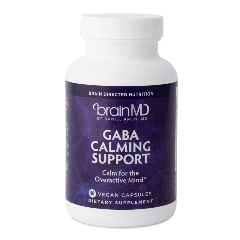 BRAINMD Dr Amen GABA Calming Support - 90 Capsules - Promotes Relaxation - Contains Magnesium, Vitamin B6 & Lemon Balm - 90 Servings