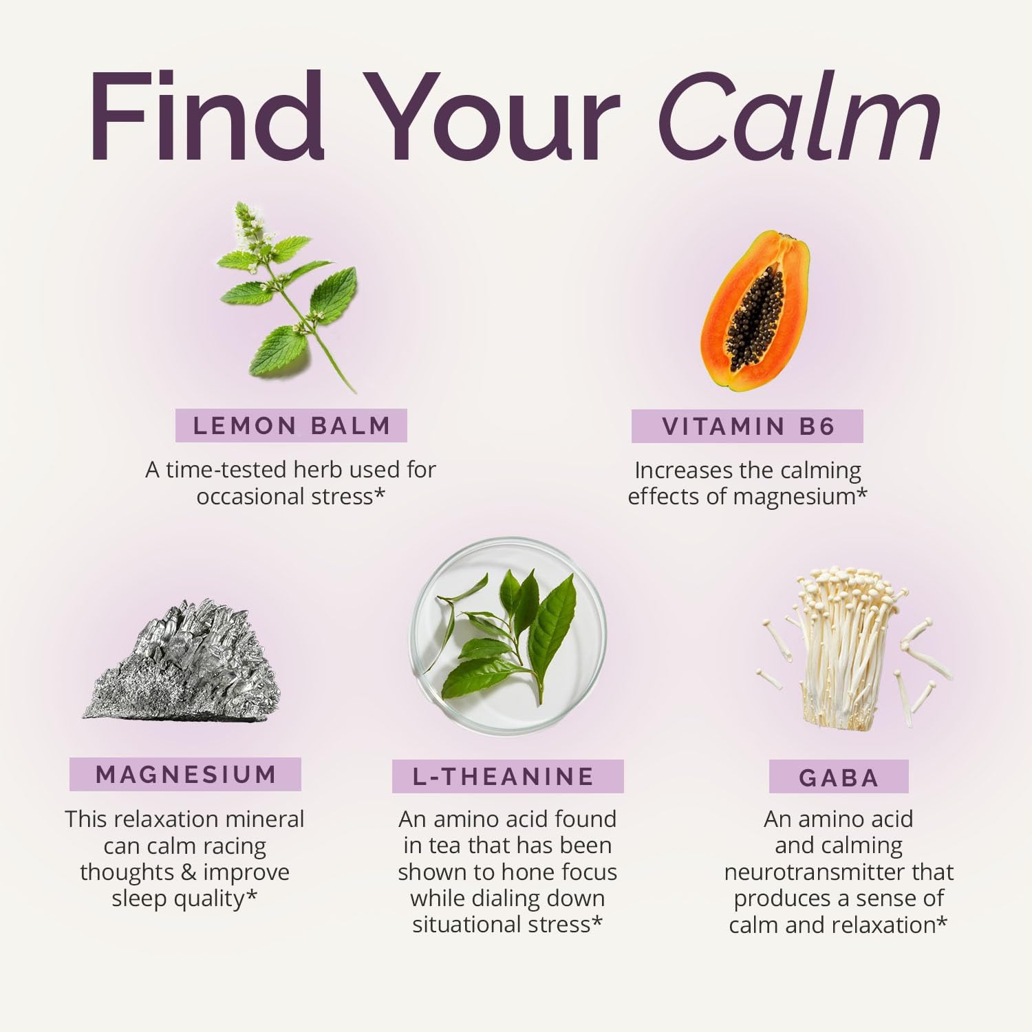 BRAINMD Dr Amen GABA Calming Support - 90 Capsules - Promotes Relaxation - Contains Magnesium, Vitamin B6 & Lemon Balm - 90 Servings