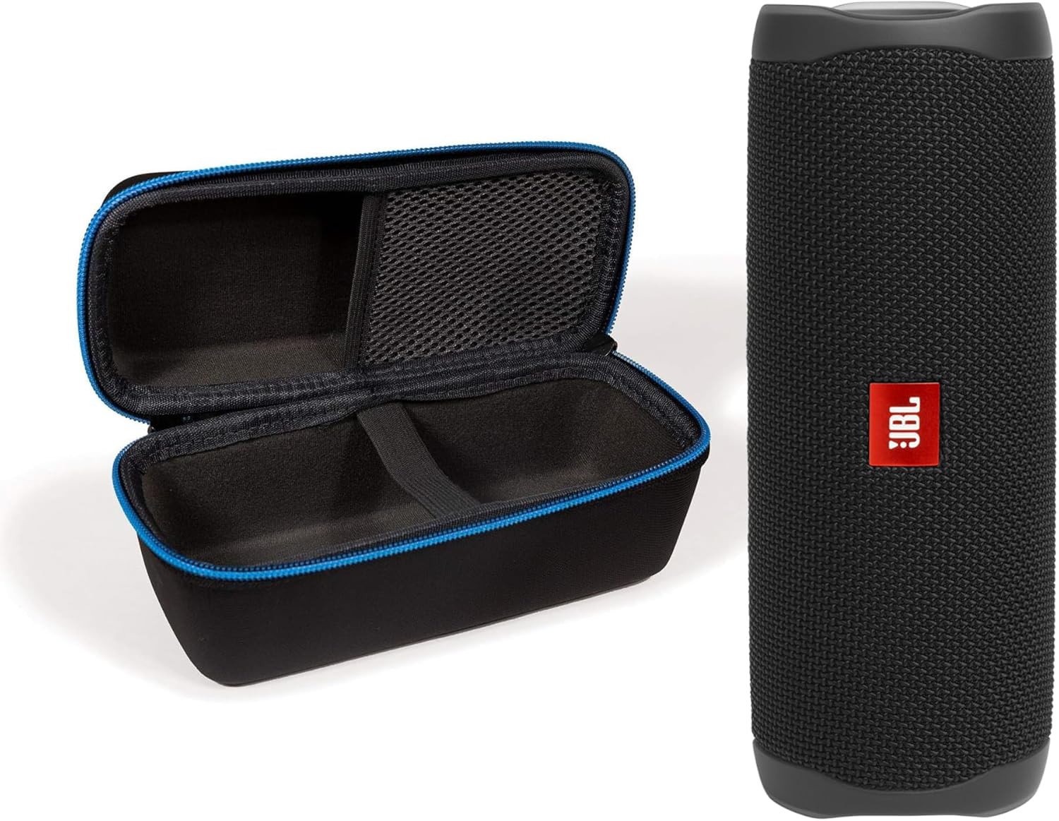 JBL Flip 5 (Black) + Bundle with divvi! Protective Hardshell Case