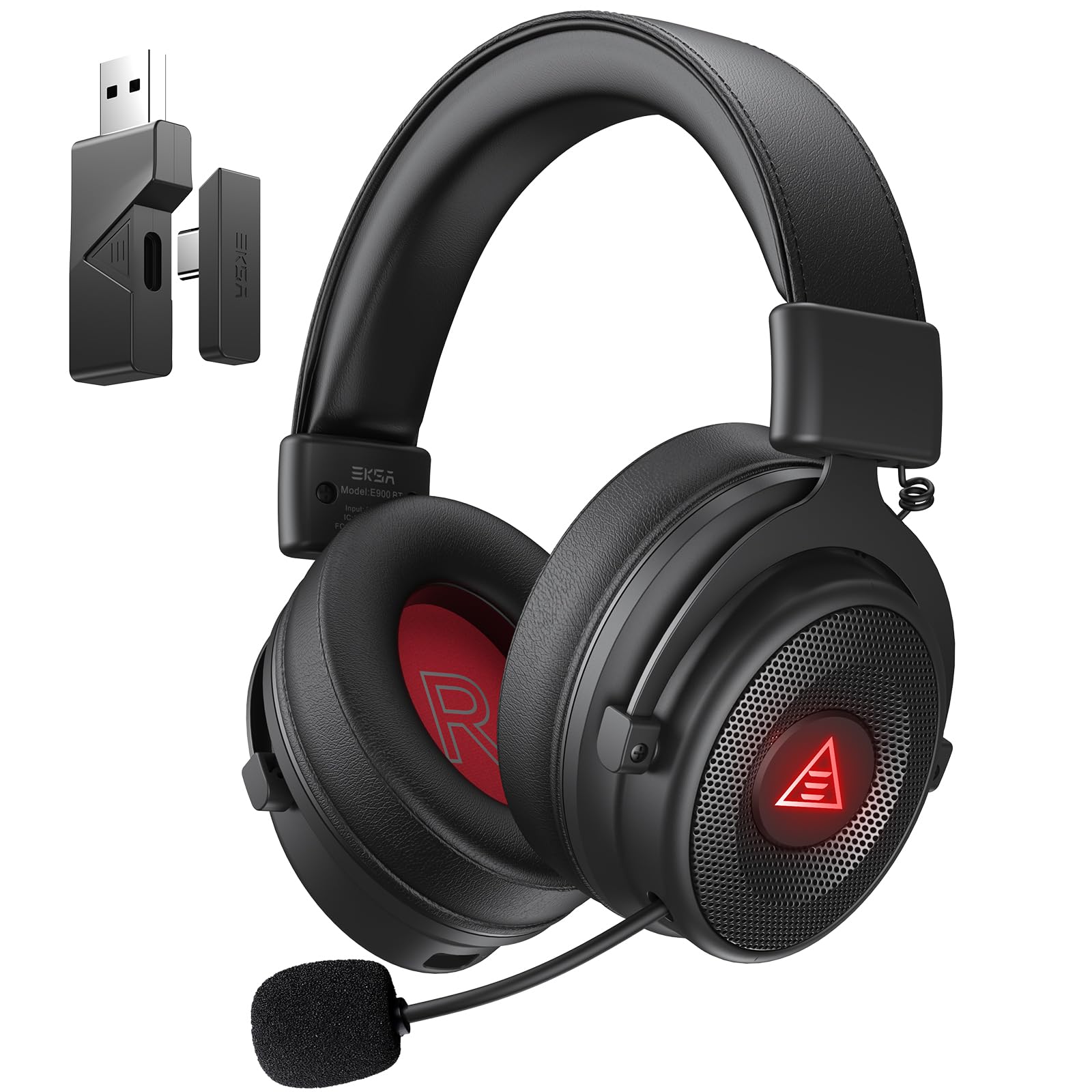 EKSA E900 Pro USB Gaming Headset for PC - Computer Headset with Detachable Noise Cancelling Mic, 7.1 Surround Sound, 50MM Driver - Headphones with Microphone for PS4/PS5, Xbox One, Laptop, Office