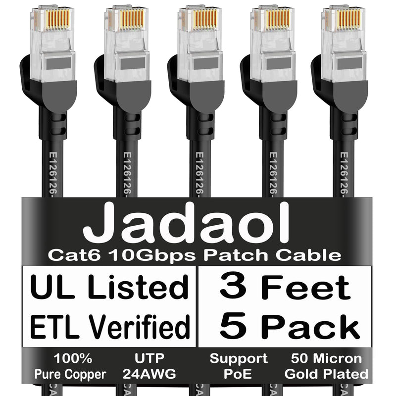 Jadaol Cat 6 Ethernet Cable 50 ft, 10Gbps Support Cat8 Cat7 Network, Flat RJ45 LAN Patch Cable, High-Speed Wired Internet Cable for Router, Modem, Switch, Gaming Consoles, PC, Streaming Devices, White